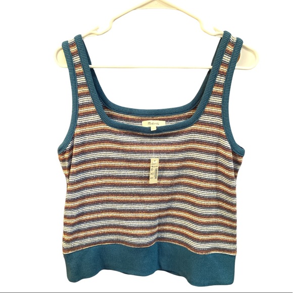 Madewell Tops - Madewell Knit Tank. Size L. Blue and orange striped.